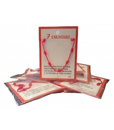 PULSERA 7 NUDOS ROJO